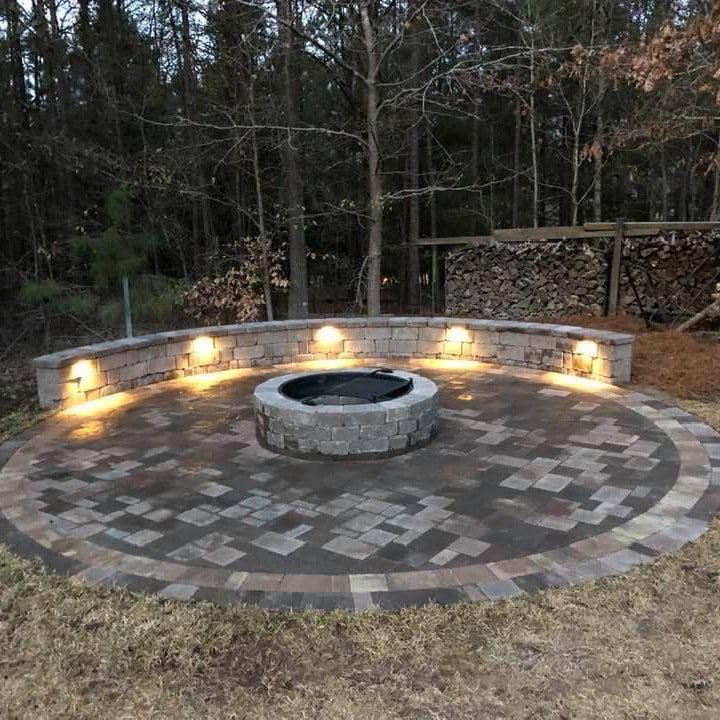 Picture masonry fire pit patio contractor charlotte nc weddington waxhaw lake wylie fort mill rock hill sc