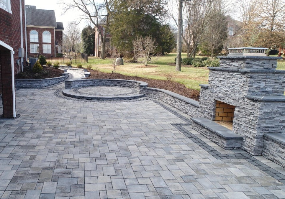 Picture masonry contractor custom outdoor fireplace living area charlotte nc weddington waxhaw lake wylie fort mill rock hill sc