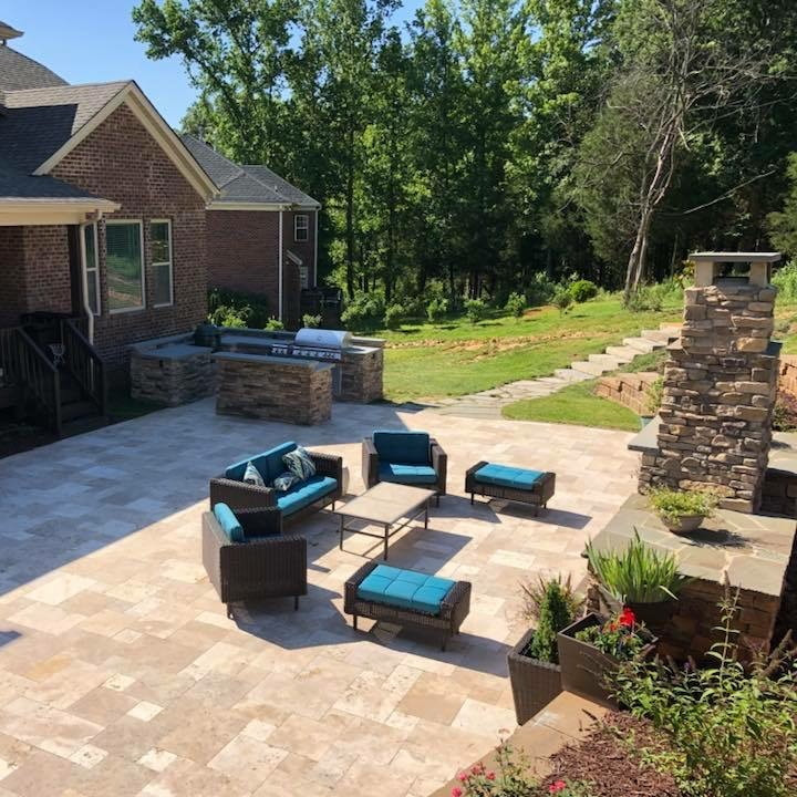 Picture stone masonry contractor outdoor living space charlotte nc weddington waxhaw lake wylie fort mill rock hill sc
