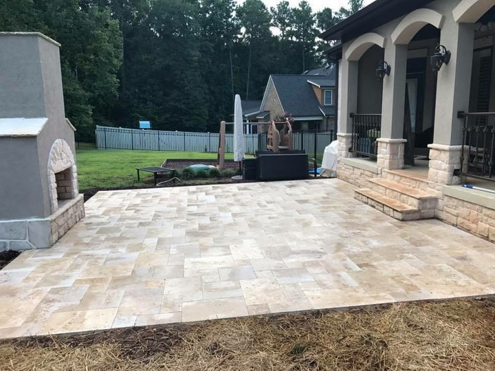 Picture paver patio fireplace builder charlotte nc weddington waxhaw lake wylie fort mill rock hill sc