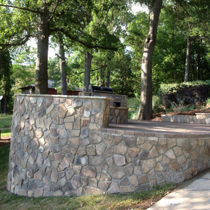 Picture masonry contractor retaining wall charlotte nc weddington waxhaw lake wylie fort mill rock hill sc